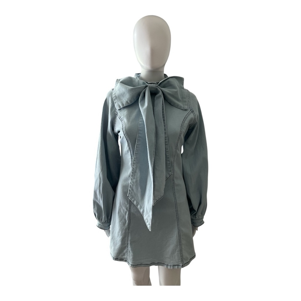 Denimland Blue Bow-Tie Dress Size M